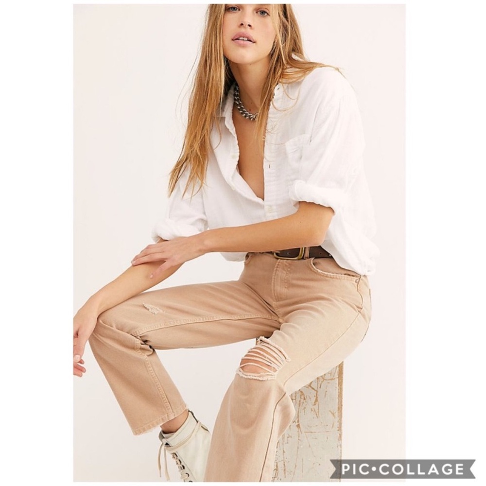 NWOT Free People High Rise Dakota Straight Leg Jeans